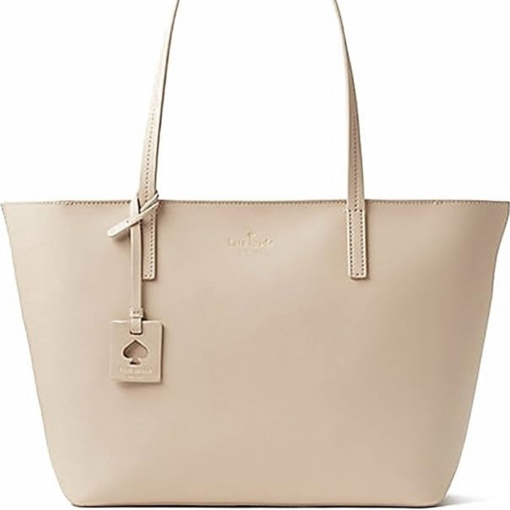 Kate Spade Scotts Place Lida Leather Shoulder Tote - nude pink smoke blue